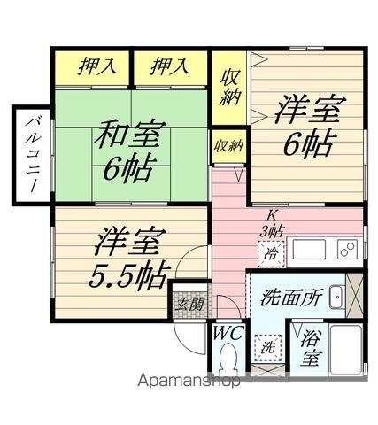 シティハイム シャトル B棟の間取り写真