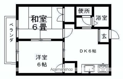 ニューシティどい[2DK/40.04m2]の間取図