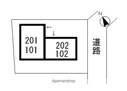 椿館[1K/24.83m2]の配置図