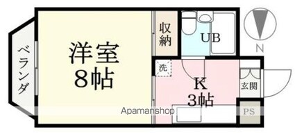 コーポ若草[1K/26.08m2]の間取図