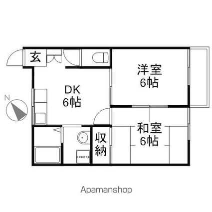 シンス１９９６[2DK/40.04m2]の間取図