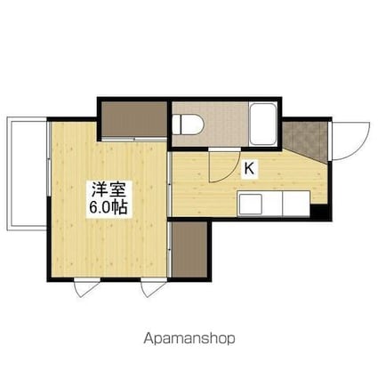 広島県広島市中区十日市町２丁目[1K/23.16m2]の間取図
