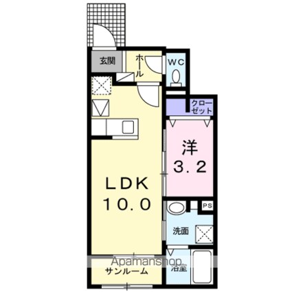 グランデュール南斎院[1LDK/36.22m2]の間取図