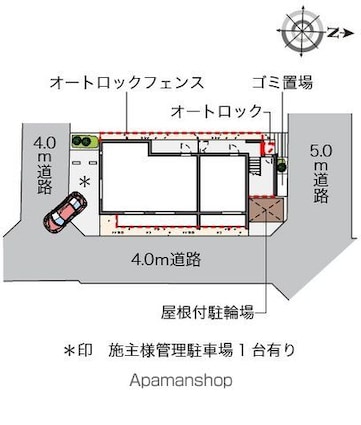 クレイノディアコート[1K/20.08m2]の配置図