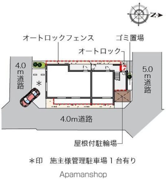 クレイノディアコート[1K/20.08m2]の配置図