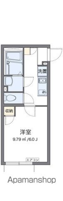 クレイノピアフ[1K/20.76m2]の間取図