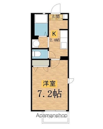 フォンティーヌ[1K/24.18m2]の間取図
