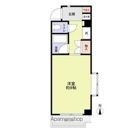 ドミール佐久間[1K/23.42m2]の間取図