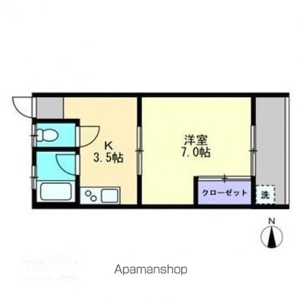 新和マンション[1K/27m2]の間取図