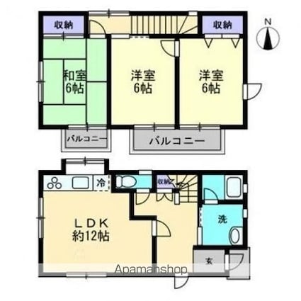 屋島タウン木村[3LDK/73.28m2]の間取図
