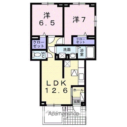 ベル・コリーヌ[2LDK/56.81m2]の間取図