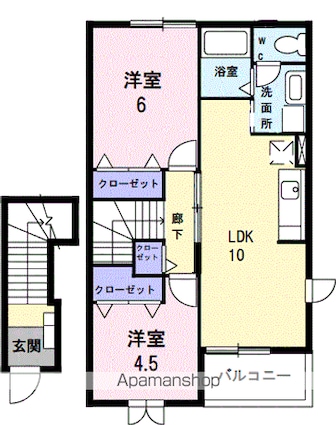 Ｆｒａｎｃ　Ｃｏｌｌｉｎｅ[2LDK/54.15m2]の間取図