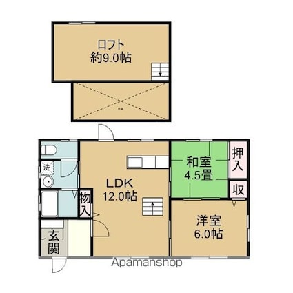 八町西ＲＥＮＴＨＯＵＳＥ[2LDK/62.17m2]の間取図