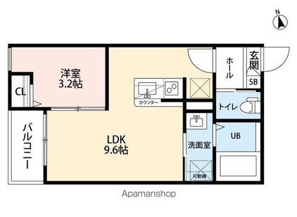 愛知県名古屋市北区上飯田東町４丁目[1LDK/30.13m2]の間取図