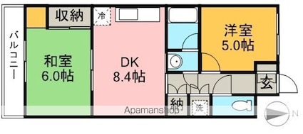 第６水野マンション[2DK/49.68m2]の間取図
