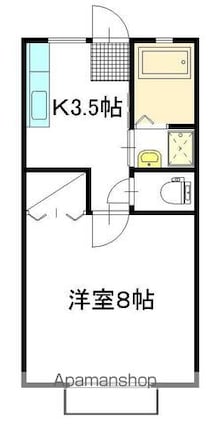 グリーンハイツ大成　Ａ棟[1K/27.08m2]の間取図