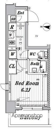 メイクスデザイン大森[1K/21.08m2]の間取図