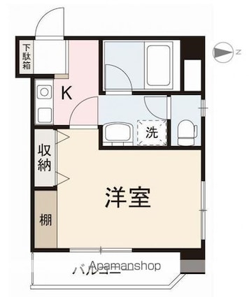 松本ビル[1K/25.38m2]の間取図