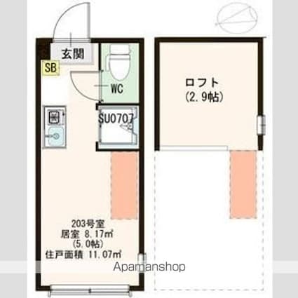 東京都杉並区西荻南１丁目[1R/11m2]の間取図