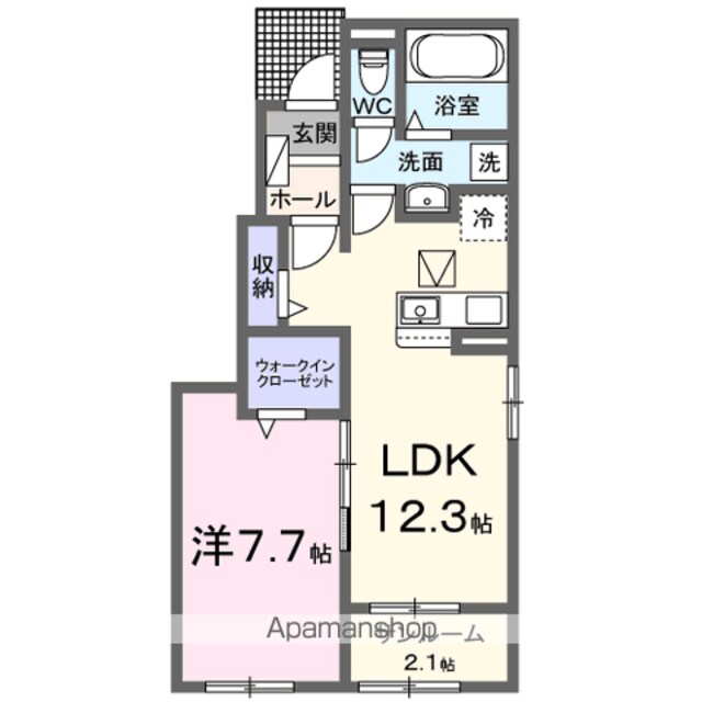 楓[1LDK/50.14m2]の間取図