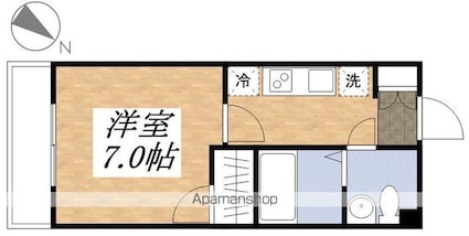 東京都日野市大字日野[1K/25.08m2]の間取図