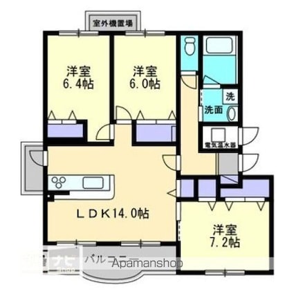 ブライムソレイユ　Ａ棟[3LDK/79.75m2]の間取図