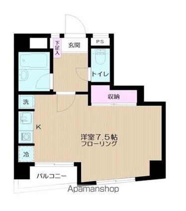 ヴァンテアン豊島園[1R/23.15m2]の間取図