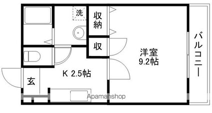 クリスタルコート[1K/31.68m2]の間取図