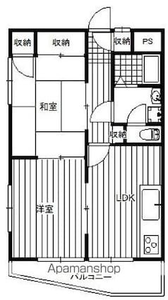 ピオスハイツＫＡＮＢＥ[2DK/41.58m2]の間取図