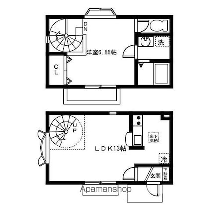 パインストーン砧[1LDK/46.37m2]の間取図