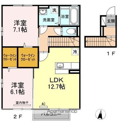 サリナス土居田[2LDK/67.51m2]の間取図