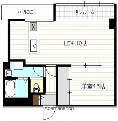 坪井ビル[1LDK/40m2]の間取図