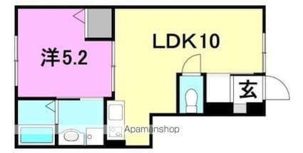 ＬＵＭＩＥＬＥ府中３[1LDK/33.77m2]の間取図