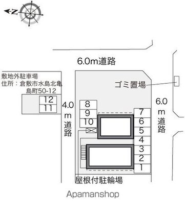 レオパレスベルフォレストⅡ[1K/20.28m2]の配置図