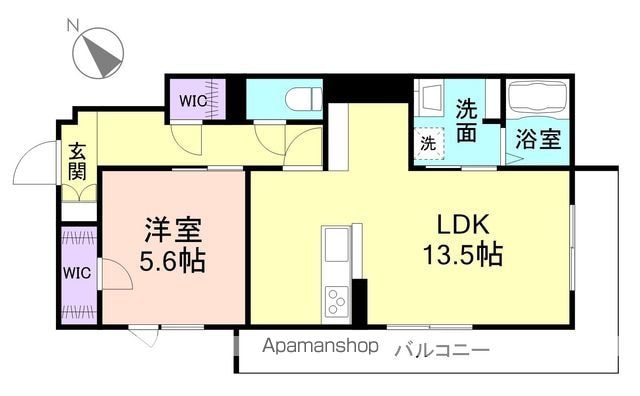 Ｂｅｒｅｏ　Ｐｌａｉｓａｎｔ[1LDK/51.7m2]の間取図