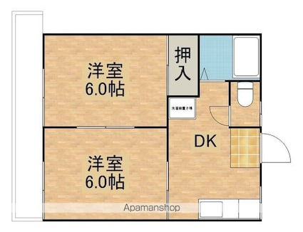 栃木県大田原市加治屋[2K/40m2]の間取図