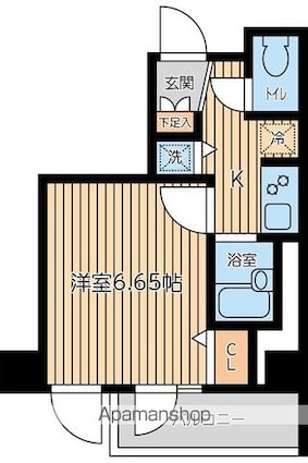 ＣＩＴＹ　ＳＰＩＲＥ　新富町[1K/23.9m2]の間取図
