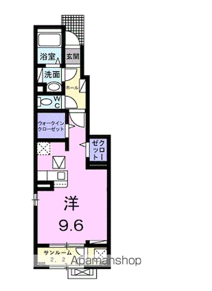 ビエント紫風Ⅷ[1R/36.41m2]の間取図