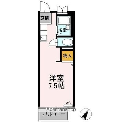 プレッソ[1K/20.9m2]の間取図