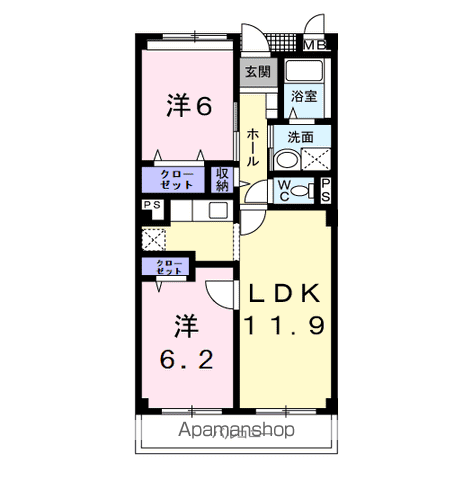 フォンテーヌ・パレスＡの間取り