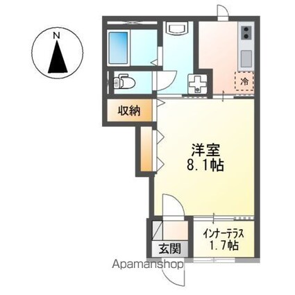 シャイン・ウェスト[1K/33.86m2]の間取図