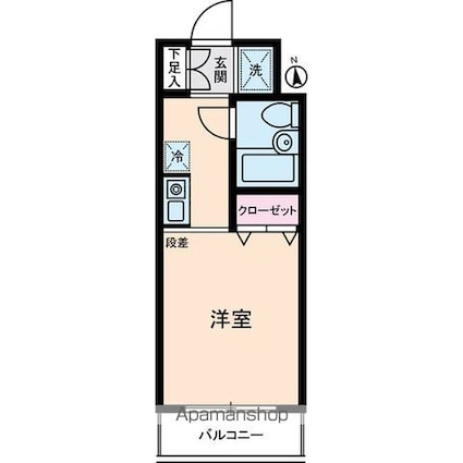 ヴィオレッテ王子[1K/19.8m2]の間取図