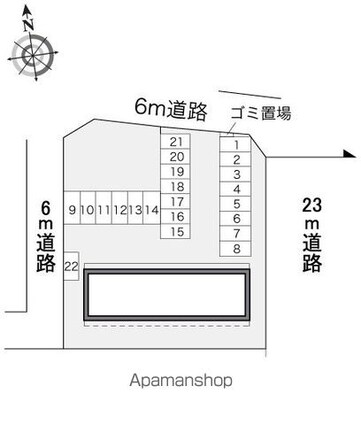 レオパレスひたち野[1K/26.49m2]の配置図