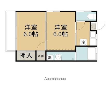 第１白沢荘[2K/26.4m2]の間取図