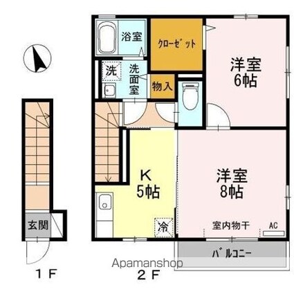 メルベーユ広[2K/51.5m2]の間取図