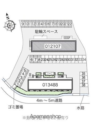 レオパレス弘西[1K/19.87m2]の配置図