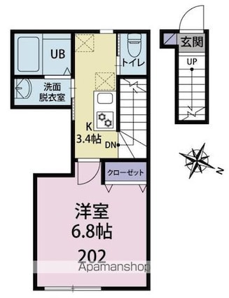 エペ石神井公園[1K/28.31m2]の間取図