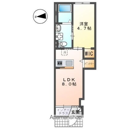 プレステージ吉島Ｎｏ．３[1LDK/31.74m2]の間取図