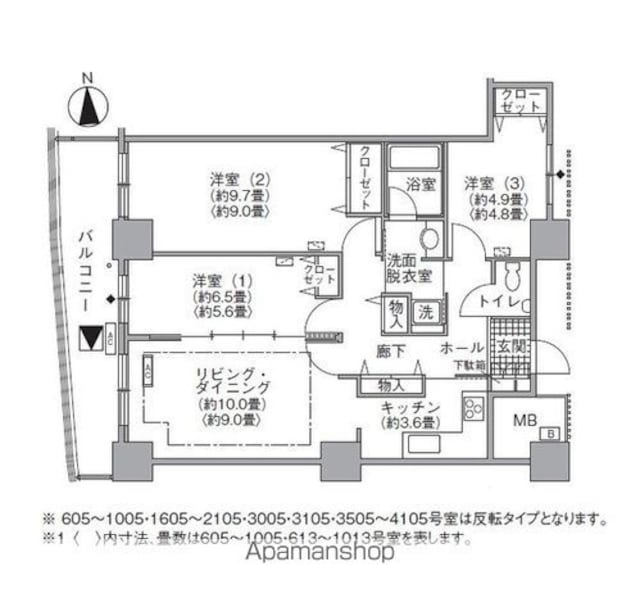 アクティ汐留[3LDK/86.14m2]の間取図