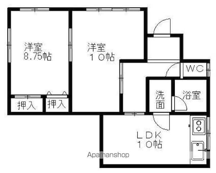 あおいマンション[2LDK/65.83m2]の間取図
